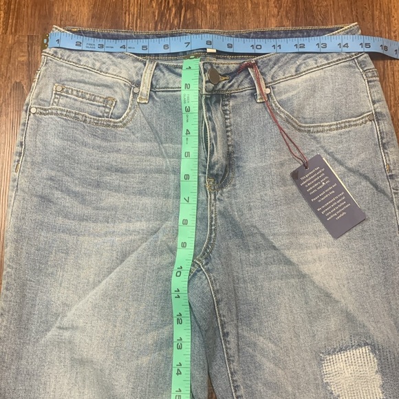 Tru Luxe Jeans Distressed Patchwork Boyfriend Size 6 NWT - Picture 4 of 14